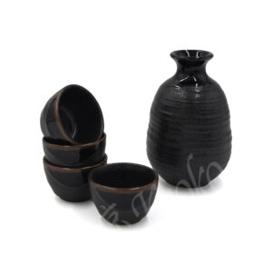 11-246 : 1:4 Sakeset, 4-tlg., schwarz, 250 ml / ø = 4,5 cm; H = 4 cm