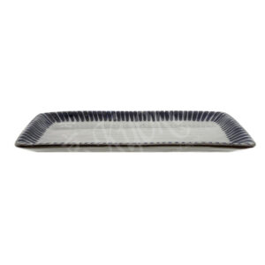 11-509 : Servierplatte Tegaki Tokusa, rechteckig, blau, 20,5 x 11 cm