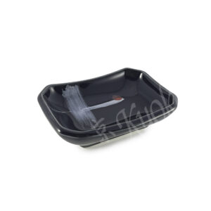 20-143b : Saucenschälchen Kanzashi, rechteck., schwarz, 6,5 x 8,5 cm