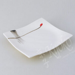 20-149a : Platte Kanzashi S, quadr., weiß, 16,5 x 16,5 cm