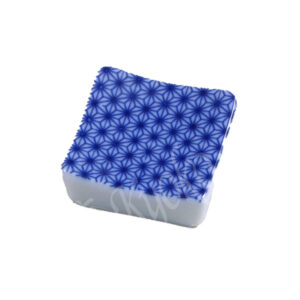 20-418 : Essstäbchenbank Ko Asanoha, rechteck.,  blau, 3,5 x 3,5 cm; H = 1,2 cm