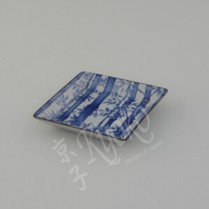 20-505 : Teller Blauer Bambus, klein, quadr., blau, 11,5 x 11,5 cm