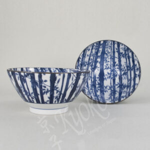 20-605 : Schüssel Bambus, blau/weiß, ø = 18 cm; H = 9 cm