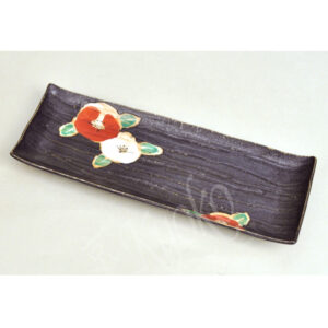 21-242 : 5 Teller Wabi Tsubaki schwarz, 27x10,6 cm