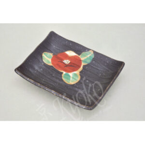 21-243P : kl. Teller Wabi Tsubaki schwarz, 11,2x9 cm