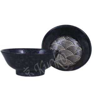 21-292 : Ramenbowl Seikaiha Kuro,  ø=21 H8,5cm