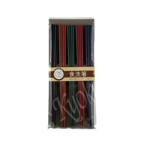 22-105 : 5 Paar Essstäbchen, Holz, lackiert, uni/farbig sortiert, 22,5 cm