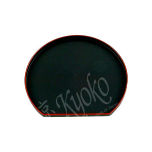 23-097 : kl. Lacktablett, Halbmond, schwarz, 21,5 x 21,5 cm