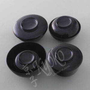 23-300 : Kaiseki-Set, 4 Schüsseln mit Deckel, schwarz
