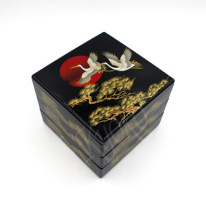 23-316 : Etagendose Tsuru, schwarz, 19,7 x 19,7 x 16,2 cm