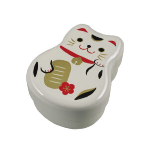 23-483 : Bentobox Maneki mit Gabel, weiß, 11 x 14 cm; H = 7,5 cm