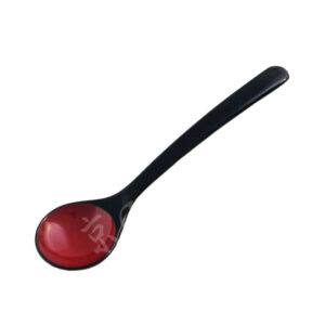 23-502 : Lacklöffel Erdnuss L, schwarz/rot, 17 cm