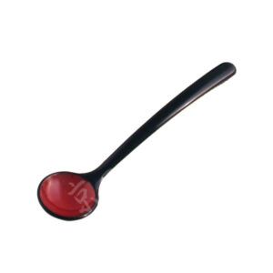 23-503 : Lacklöffel Erdnuss S, schwarz/rot,13 cm