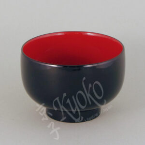 23-511 : Suppenschale Lack, schwarz/rot, ø = 10,5 cm; H = 7 cm