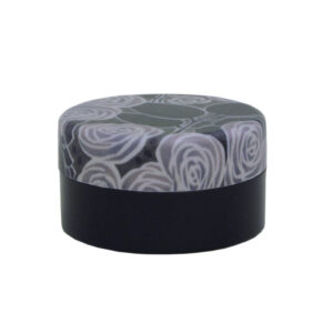 23-551 : Teedose Rose L, schwarz, ø = 9,5 cm; H = 5,5 cm