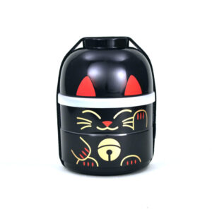 23-609 : Lunchbox Daruma Kuro Neko, schwarz, ø = 9,5 cm; H = 13,5 cm