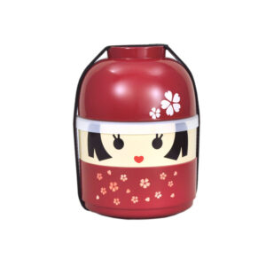 23-611 : Lunchbox Daruma Hanako, rot, ø = 9,5 cm; H = 13,5 cm