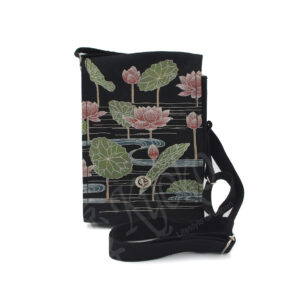 46-206 : Schultertasche Lotus, schwarz, 17 x 23 x 6 cm