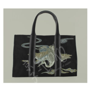 46-211 : Handtasche L, Kranich, schwarz, 40 x 26 x 10 cm