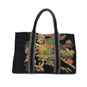 46-212 : Handtasche L, Shishilöwe, schwarz, 40 x 26 x 10 cm