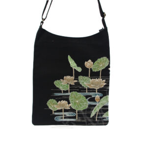 46-213 : Schultertasche Lotus, schwarz, 30 x 35 cm