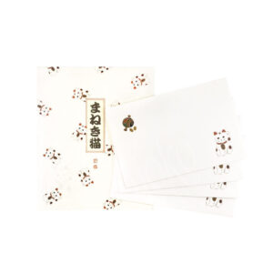 65-622: kl. Briefpapier-Set. 18;4, Maneki Neko, 14 x 17 cm