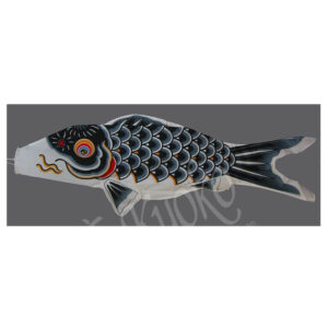 66-204 : Koinobori, schwarz, Nylon, 200 cm