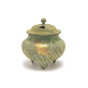 79711 : Copper Incense burner round with Gold