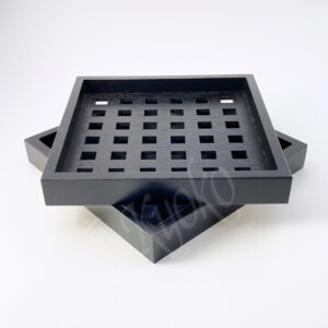 22-228 : Untersetzer, Holz, sortiert, quadratisch, schwarz, 14,5 x 14,5 cm