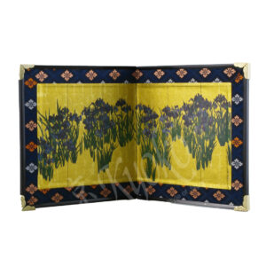 32-124 : Tisch-Screen Kakitsubata (Korin Ogata), 2-tlg, 27 x 15 cm