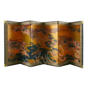 32-129 : Tisch-Screen Genji Haru (Motonobu Kano) 6-tlg 24x59cm