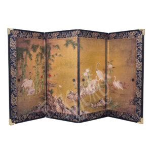 32-140 : Tisch-Screen Bambus Tsuru (Motonobu Kano) 4-tlg, 24 x 45,5 cm