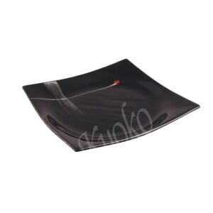 20-153 : Platte Kanzashi L, quadr., schwarz, 21,5 x 21,5 cm