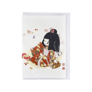 65-309a: Briefkarte Warabe, im Sitzen spielendes Mädchen