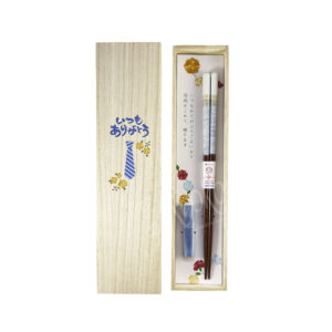 22-145 : Hashi-Set, Holzstäbchen lackiert, Keramik Stäbchenbank blau