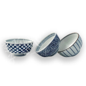 20-146: Schalen-Set drei blaue Muster, 3-tlg.